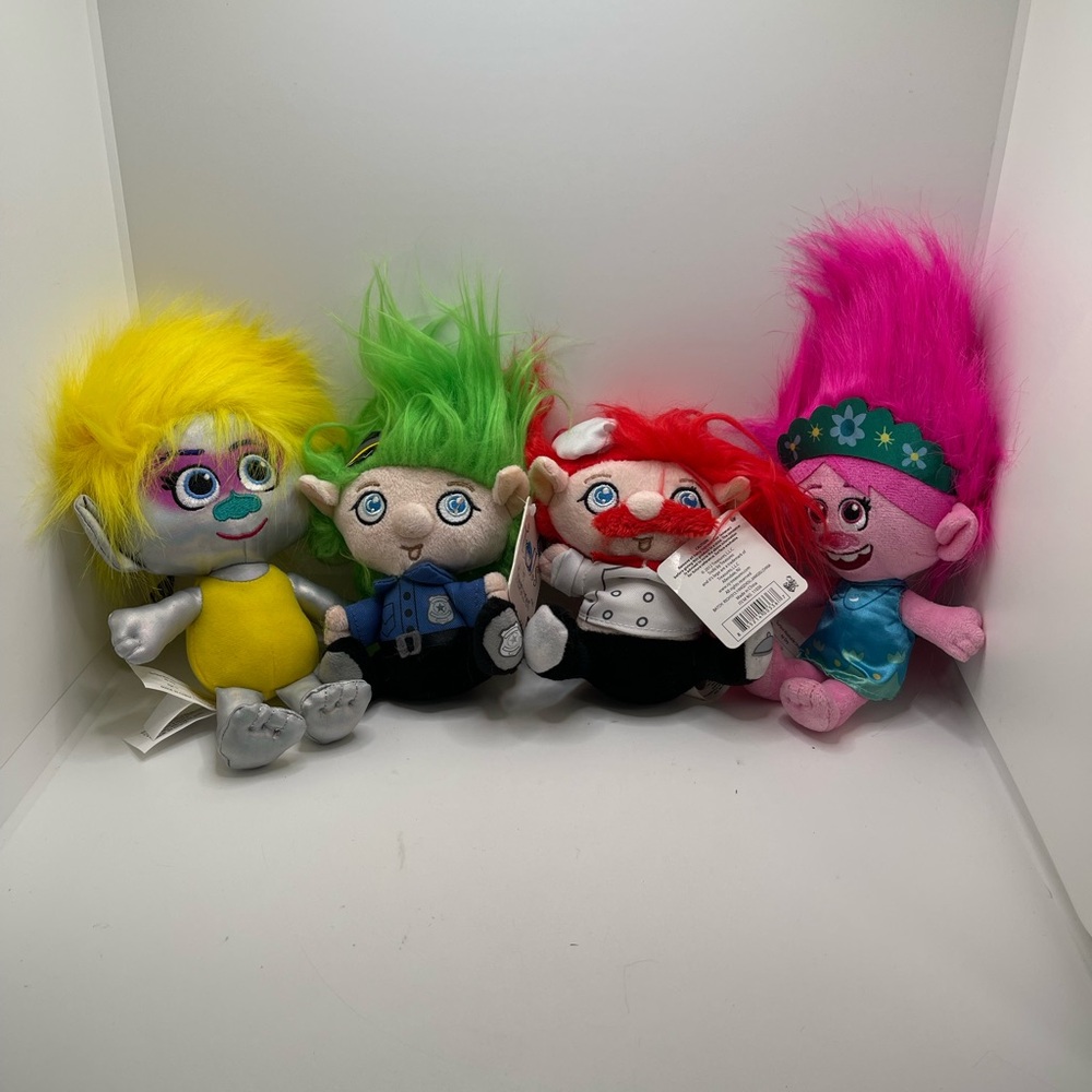 Lot of 4 Trolls 2 World Tour Dance & 2 by Treasures Chef & Police Officer